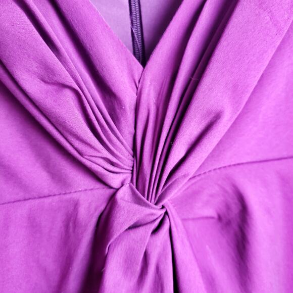 90s Nicole Miller Gold Label Sheath Dress 10 Purple Cotton Sleeveless Y2K VTG - Picture 3 of 12